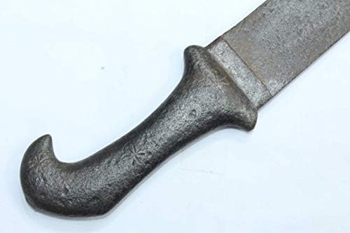 Раџастан скапоцени камења Антички мал меч стар рачно изработен 'рѓосан челичен сечило стара челична рачка