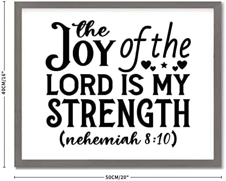 Рамка од дрвена wallидна уметност Библијата стихови на радоста на Господ е мојата сила Неемија 8:10 стихови стихови врамени дрвени