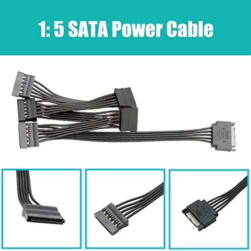 Glotrends 12 пристаништа PCIe SATA Expansion Card, вклучувајќи кабли SATA и кабел за напојување SATA Splitter, компатибилен со Windows, Linux,