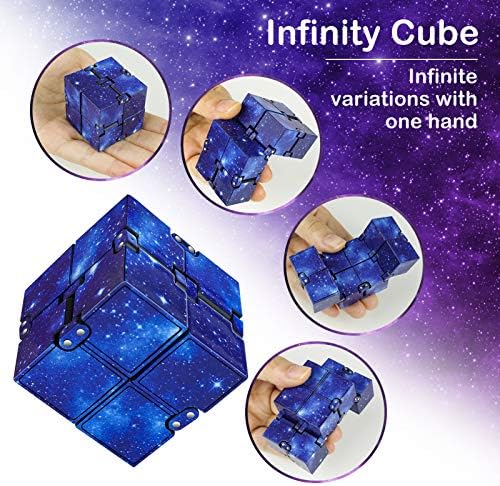 Infinity Cube Fidget играчка за деца и возрасни, игра за олеснување на стресот, бесконечна игра, кул мини Galaxy fidget играчки за олеснување