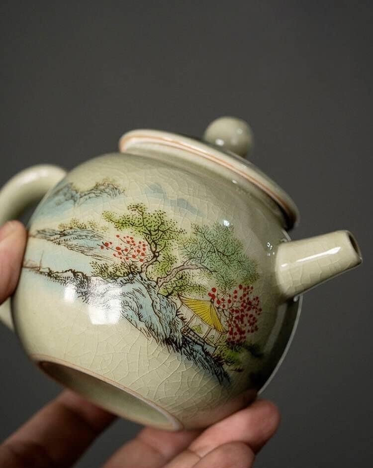 Порцелански чајник, кинески чајник со печка од чај, чајник од кунг фу.