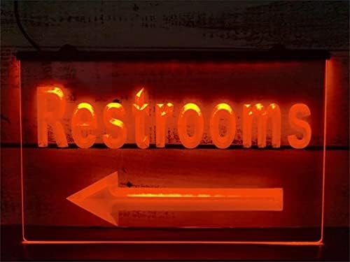 ДВТЕЛ Тоалети Неонски Знак Лед Моделирање Светло Прозрачни Букви Табла Акрилен Панел Неонски Декоративна Светлина, 60х40см Хотел