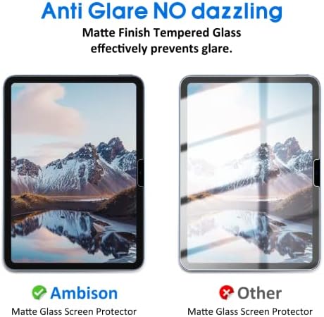 Амбисон 2 Спакувајте Заштитник Од Мат Стаклен Екран Компатибилен Со iPad 10-Та Генерација 2022 10.9, Анти Отсјај&засилувач; Отпечаток Од