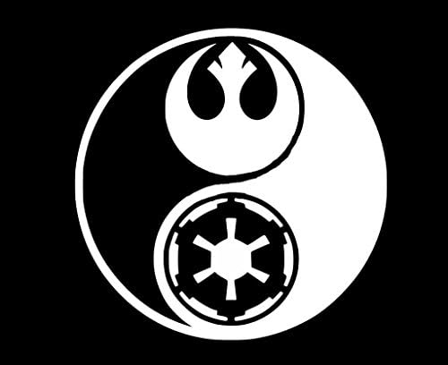 CCI Star Wars yin and Yang Rogue One Decal Vinyl налепница | Автомобили камиони Ванс wallsидови лаптоп | Бела | 5,5 x 5,5 во | CCI1330
