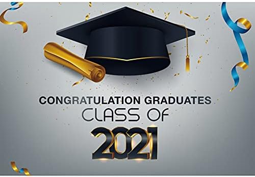 Дорчев 20х10ft Честитки за дипломирани студенти Класа од 2021 година Заднини црни Транч, капа, обоени панделки Фотографија Позадина