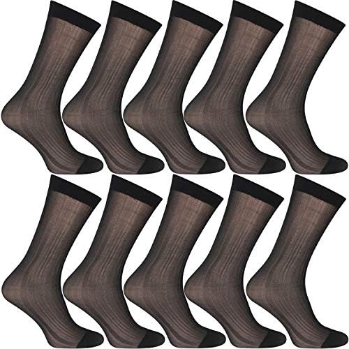 Uaussi 10 пара мажи ултра тенки фустани чорапи свилени чиста деловни чорапи меки најлон работни панталони сокс средно теле