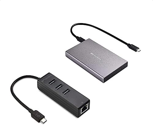 Кабел Работи Премиум Алуминиум 10gbps Генерал 2 USB C Хард Диск Комплет за 2.5 SSD/HDD СО USB-C и USB-А Кабли-Гром 3 Порта Компатибилен