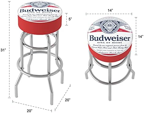 Трговска Марка Budweiser Budweiser Хром Поместена Бар Столче Со Вртливата