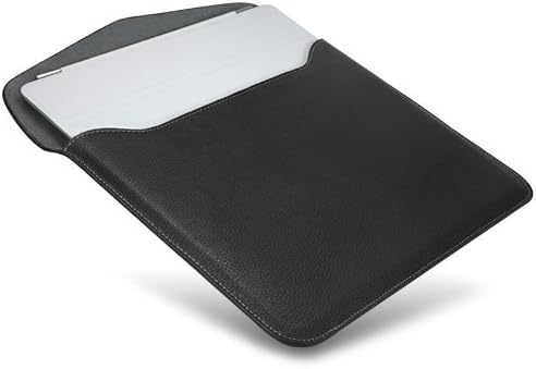Boxwave Case компатибилен со Ruggon Luna 3 - Извршна кожна торбичка, тенок кожен ракав за ракав со мека постава за Ruggon Luna 3 - Jet Black