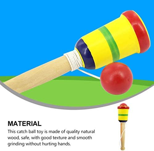 Besportble дрвена фаќање топка играчка чаша и игра со топки балансирана игра играчка играчка координација играчка деца кендама топка играчки