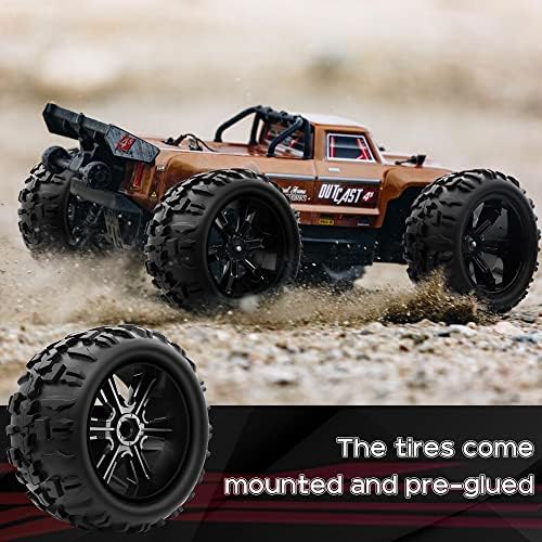 Globact 1/8 1/10 17mm Hex RC тркала и гуми RC Monster Truck Buggy Preglued RC гуми и венчиња со вметнувања во пена за 1/10 TRX EREVO T-MAXX SUMMIT