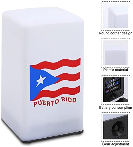 Порто Рико знаме Мала маса за ламба Преносна ноќна маса за ламби за декорација за дневна соба за дневна соба канцеларија