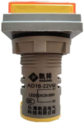 Szliyands Дигитален дисплеј Индикатор за напон на напон на AC, 22мм квадратни глави LED напонски тестер AC50 ~ 500V монитор на волтметар во волтметар