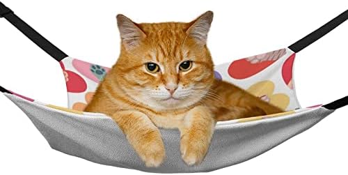 Пет Хамак Боја Мачка Канџи Мачка Спиење Кревет Со Прилагодливи Ремени и Метални Куки 16.9x13