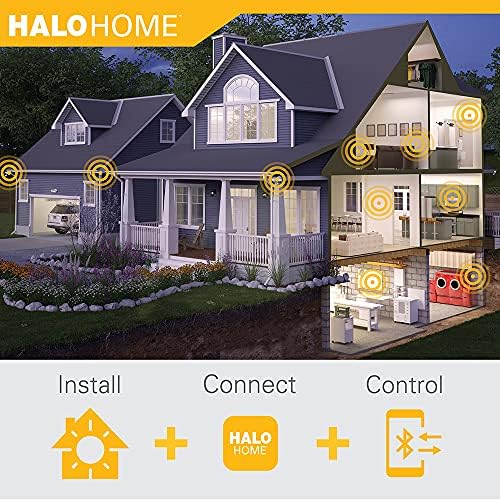 Halo Home hiwacs1ble40awh паметен Bluetooth во wallиден додаток прекинувач единечен пол, бел