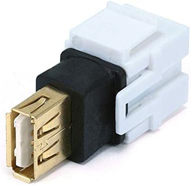 Monoprice USB 2.0 Femaleенски до женски адаптер за спојување на типот jackек од клуч, бело