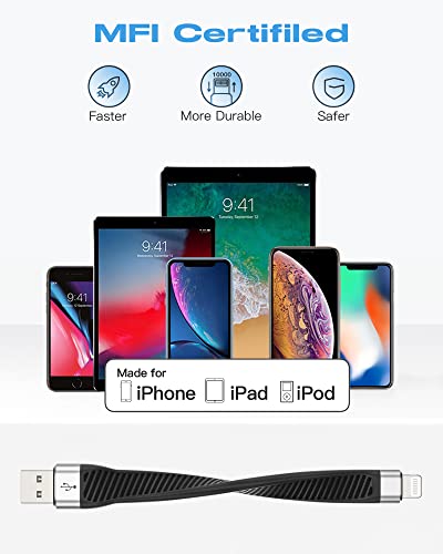 Ламтон Краток USB До Молња Кабел 5.5 инчен, Краток iPhone Кабел За Брзо Полнење Компатибилен со iPhone 14/13/12/11 Pro Max/Xs Plus