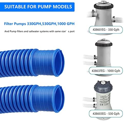 Црево за замена на пумпата за базени за надземни базени компатибилни со пумпата за филтрирање Intex 607, 637, 330gph, 530gph, 1.000gph