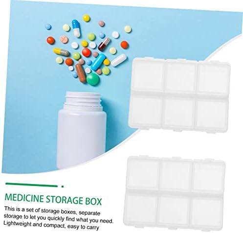 Исценета кутија за пакување мини пилула кутија за џеб пилула за обетки Организатор за складирање 6 парчиња таблети за лекови за таблети