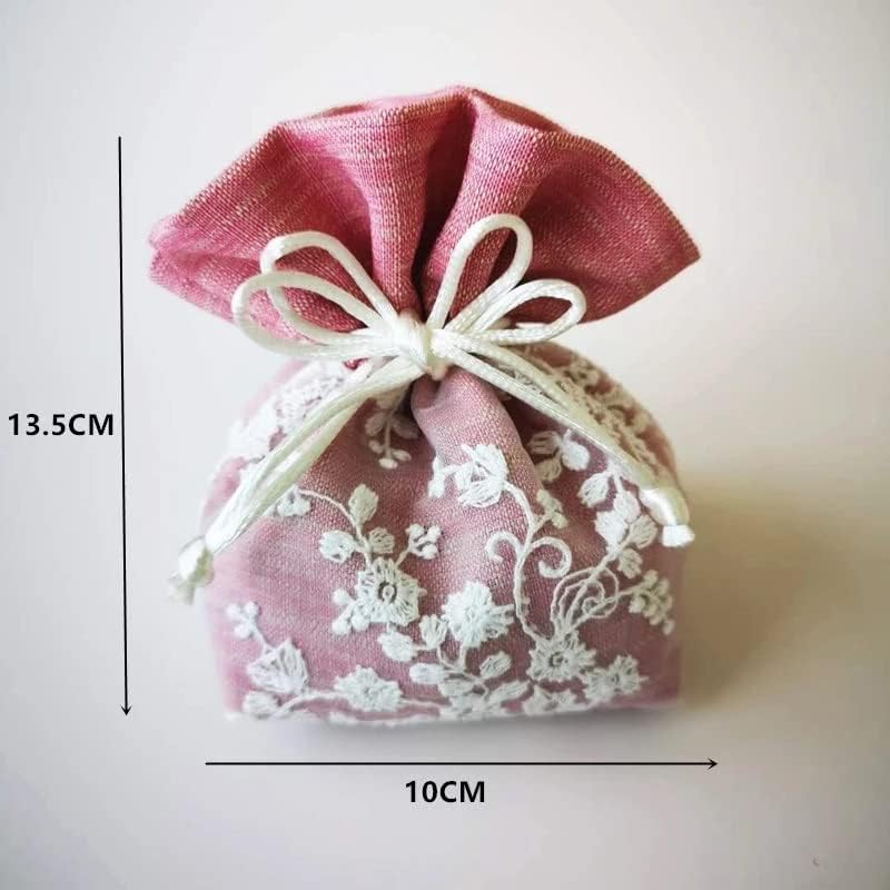 МЈВДП 10 парчиња Пакување Торби За Подароци Платнена Торба За Подароци Задебелена Врвка За Бонбони Дражеи За Свадбени Занаетчиски Пакети