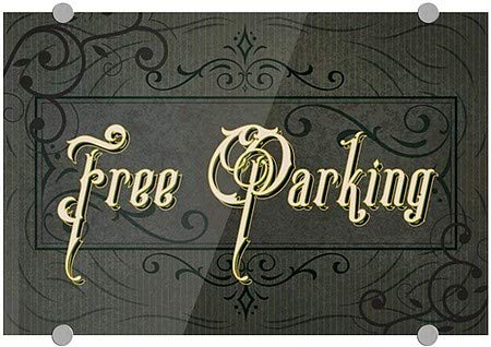 CGSignLab | „Бесплатна паркинг -викторијанска рамка“ Премиум акрилен знак | 18 x12