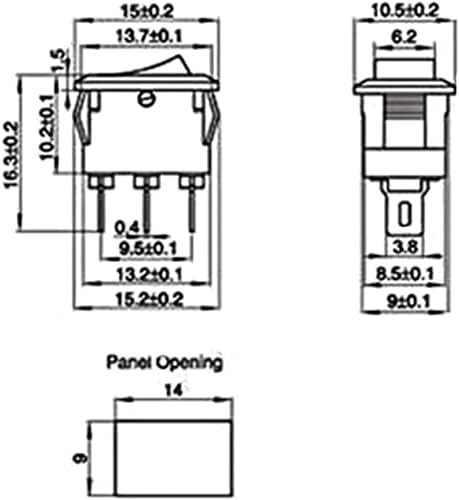 Berrysun Rocker Switch 5/10PCS 15 * 10mm бакарни нозе 2Pin KCD11 G130 Rocker Switch SPST Snap-In Inp/Off Switch Snap 3A/250V Mini Car Dashboard