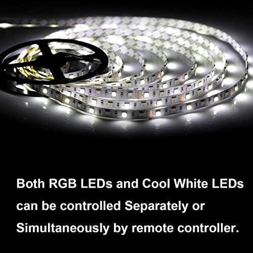 LED LED лента за LED, 5050 16,4ft RGBW не-вода со вода FLED флексибилно осветлување, 12V 300LEDS, 6M мулти-обоени светла за LED ленти