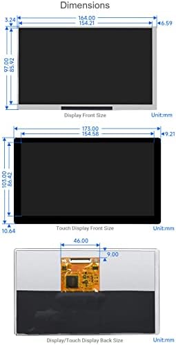 Waveshare 7inch QLED Интегриран дисплеј компатибилен со Raspberry Pi 4B/3B+/3B/2B/B+/A+/Zero/Zero W/WH/Zero 2W поддржува Jetson Nano и Windows