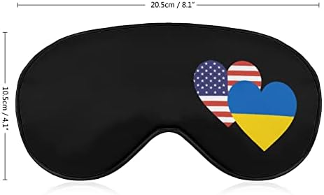 Украинско Американско Знаме За Срце Маска За Очи За Спиење Меки Капаци За Очи Блокирачки Светла Со Врзани Очи Со Прилагодлив Ремен За