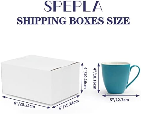 Spepla 40 пакувања мали кутии за испорака 8x6x4 инчи, бела брановидна кутија за испраќање картон за испорака, пакување, бизнис