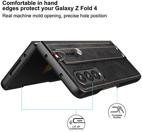 Foluu Galaxy Z Fold 4 5g Случај, Galaxy Z Пати 4 Телефон Случај 2022, [Тенок &засилувач; Лесен] Стп Кожен Заден Капак Тврд Држач за КОМПЈУТЕР