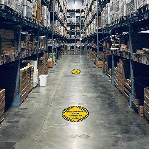 Површина за производство не се лизга под подот | 12 пакувања од 16 кружни подни маркер винил декларации | Заштитете го вашиот бизнис, работно место и клиенти | Направен