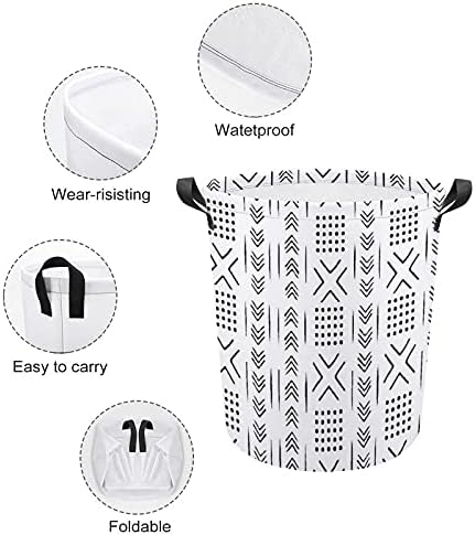 FODUODUO Печата за перење печати црно -бело алишта за перење со рачки што се преклопуваат валкана облека за складирање на облека за спална