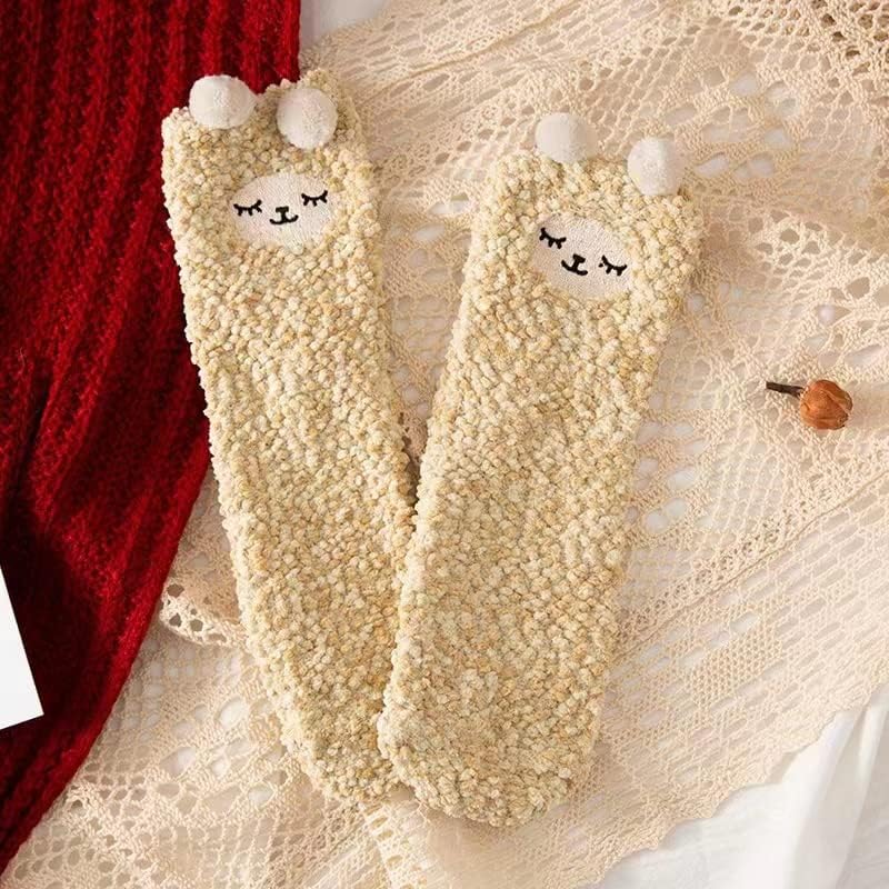 Божиќни чорапи ДОЛ 3, 3Д смешни шарени чорапи, симпатични нејасни влечки чорапи, зима, родител и деца кои се совпаѓаат со обични чорапи