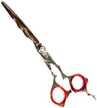 Професионални ножици на Јаму, сребрена боја дизајн на бербери, ножини за влакна, рачка со змеј со 2 прстенести коса сечење фризер