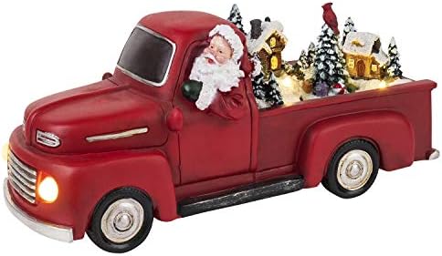 Г -дин Божиќ Божиќно декор, 10,5 во, камион, бел Дедо Мраз