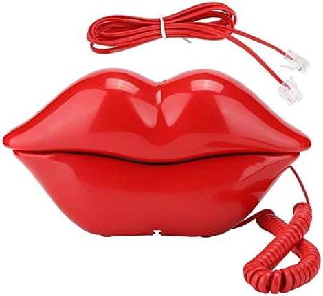 Телефон за усни Chenjieus, Напредно домашен телефон, интересен телефон во форма на уста, електропласирачка жица телефонска декорација,