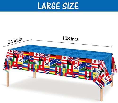 Табела Со меѓународно Знаме Покријте Светски Знамиња На Земја Чаршав Пластична Патриотска Ткаенина За Маса За Фудбалски Спортови Настани На Фестивалот