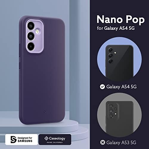 Казеологија Нано Поп За Случај Samsung Galaxy A54 5G [Воено Одделение Пад Тестирани] Двослоен Силиконски Случај-Светлина Виолетова