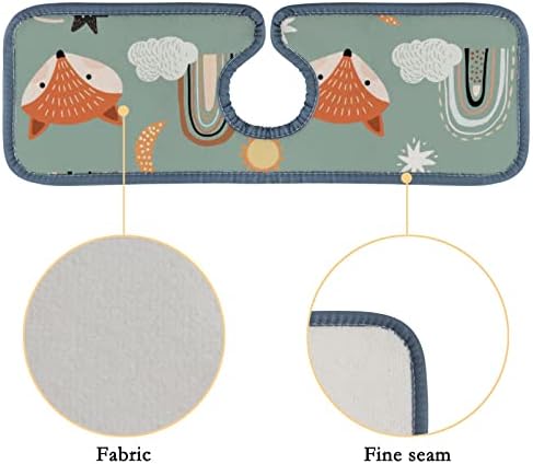 Абсорбента Кујна Тапа Мат 2 Парчиња Бохо Лисица Со Виножито Тапа Мијалник Поздравниот Штитник Бања Контра, Тапа Контра Мијалник Вода