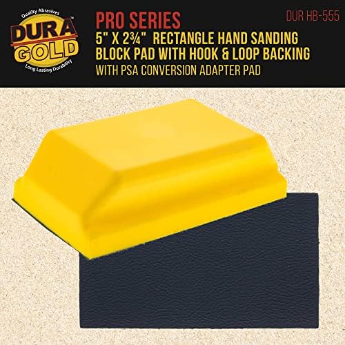 Dura-Gold Pro Series Recagle 5 x 2-3/4 рачна подлога за пескарење со подлога на кука и јамка и подлога за адаптер за PSA и 800 решетки PSA Longboard