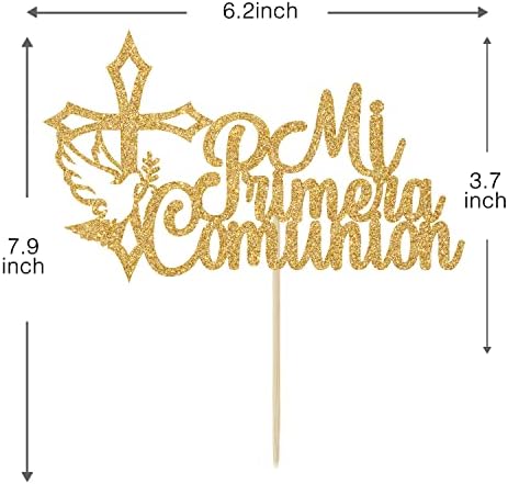 Ми Примера Заедница Торта Топер, Првата Света Причест, Деца Бебе Туш/Кристен Ден/На Вашата Потврда Украси Снабдува Злато Сјајот