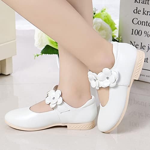 Детски Чевли Бели Кожени Чевли Машна Девојки Чевли За Принцеза Чевли Со Една Изведба Чевли За Бебиња Патики