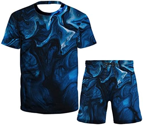 Графичка маица и шорцеви за мажи со 2 парчиња HSSDH, поставени на плажа летна облека за тренеркиAAL-J0308- *267-ST Day