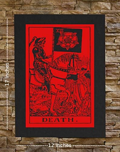 Смртна тарото картичка за печатење или задно крпеница - Мементо Мори Запомнете го Смртниот череп окултен готски скелет средновековен