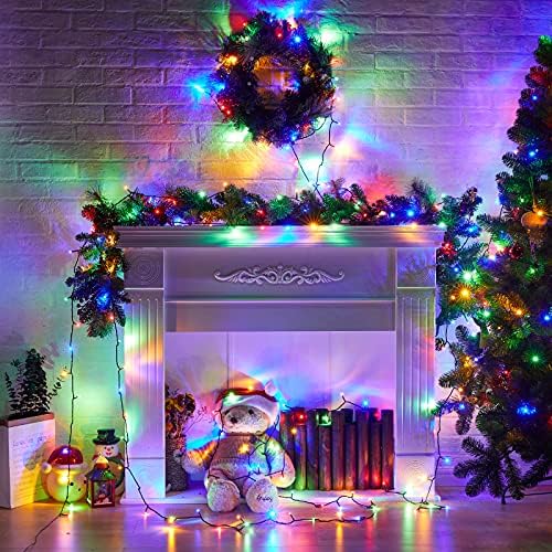 Божиќни низа светла, 168ft 600 LED Twinkle Fairy Lights Lights Tree Lights со 8 светлосни режими за новогодишни елки, венчаница венчаница