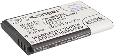 Замена на батеријата Cxyz 1200mah за N0K1A C2-06, C2-07, E50, E60, LD-3W, N70, N71, N72, N91, N91 8GB, N-GAGE 2600, N-GAGE 3120, N-GAGE