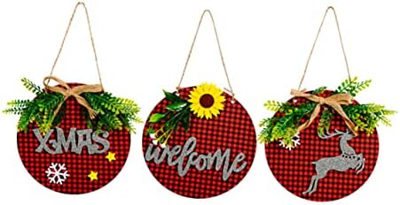 Хомојојо 3 парчиња Божиќна Врата Приврзок Божиќни Орнаменти Дрвени Празнични Знаци Божиќна Врата Декорација Пвц Празнични Предмети