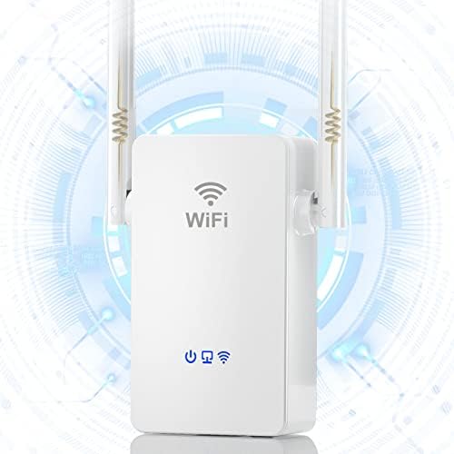 WiFi Extender WiFi Repeater - 8000 sq.ft површина за покривање WiFi сигнал засилувач за дома, безжичен WiFi опсег Extender со порта за етернет,