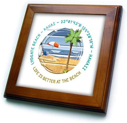 3дроуз Американски Плажи-Плажата Лидгејт, Кауаи, Хаваи Прекрасно Лето. - Врамени Плочки